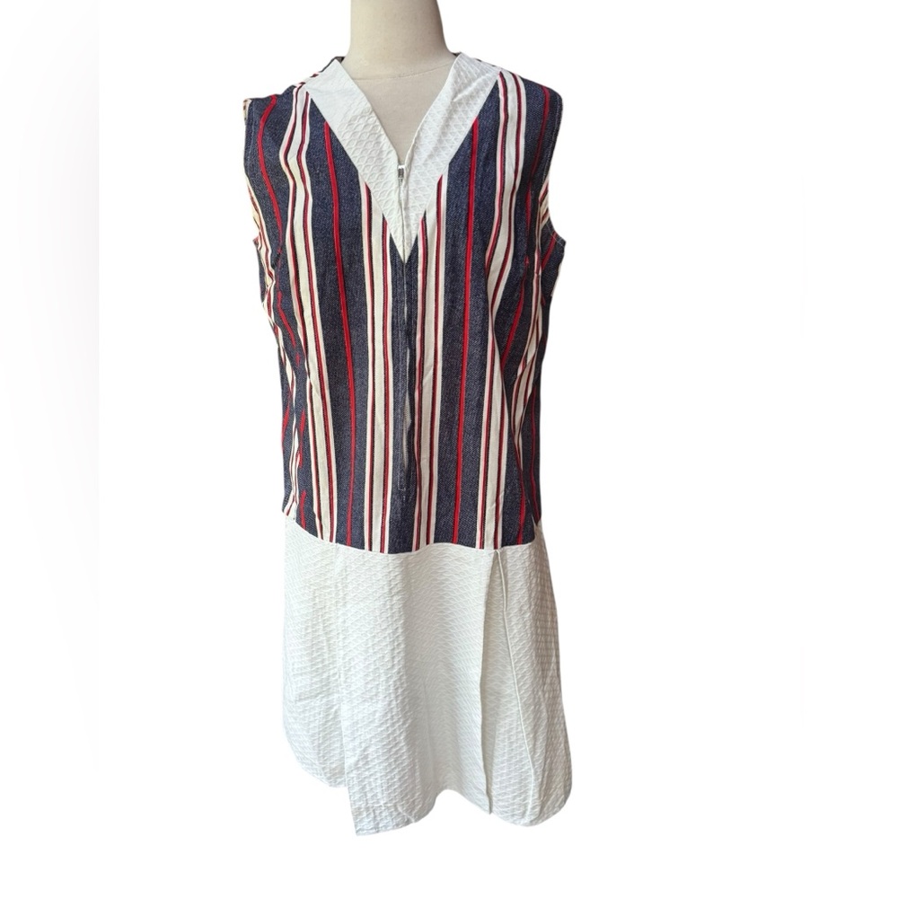 1960s Sears Fashions Front Half Metal Zip, Poly/Cotton, Drop Waist, Mod Scooter